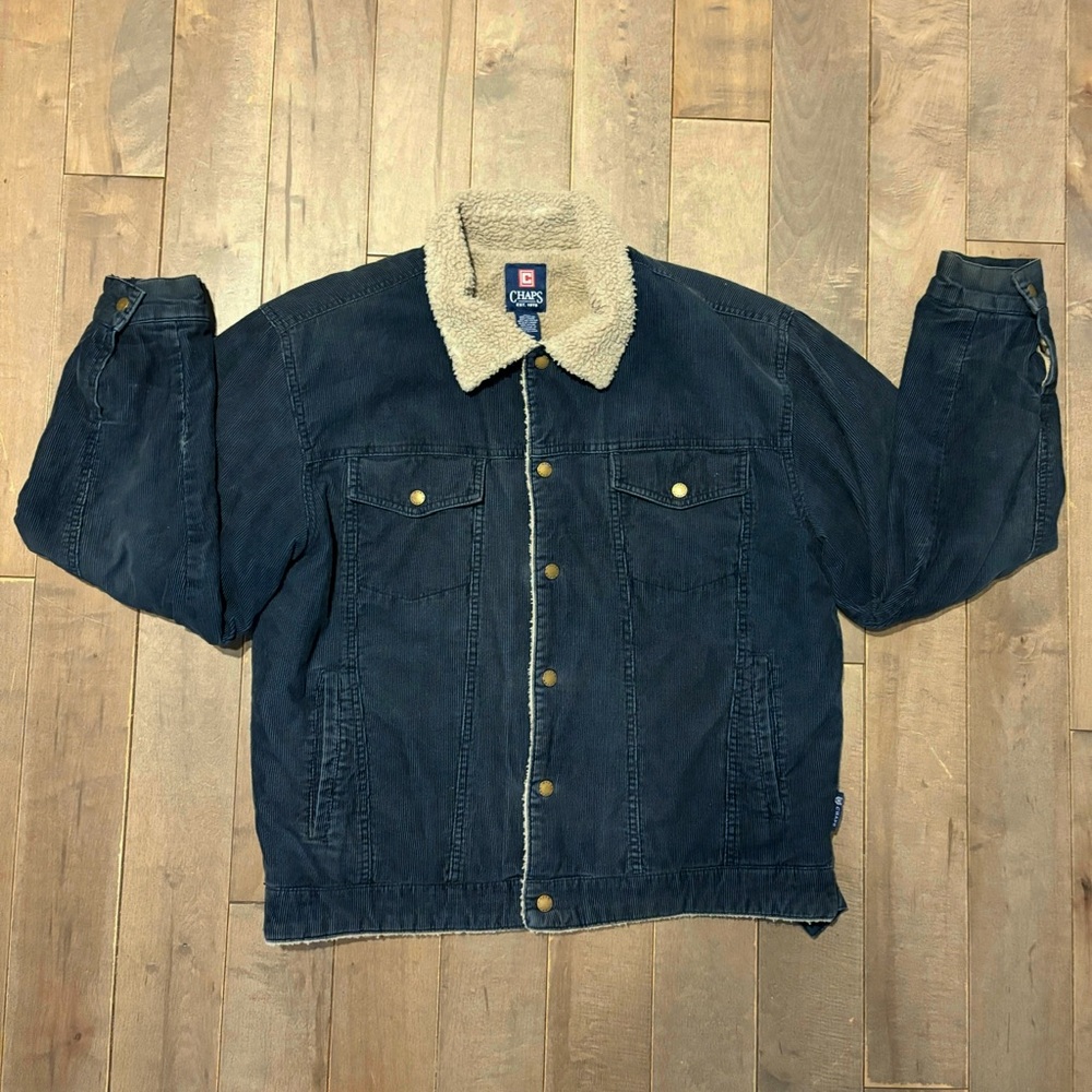 Converse Men's Black Denim Jacket with Sherpa Collar